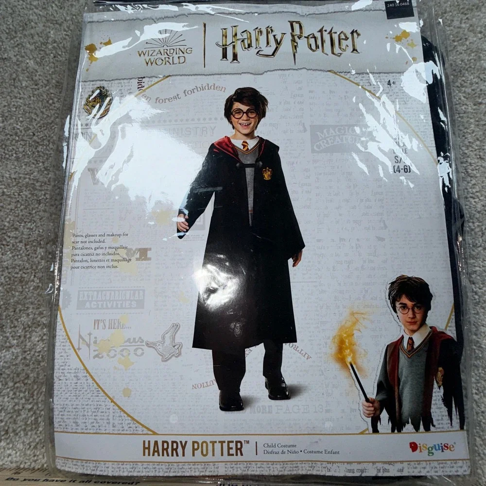 Harry Potter‎ Kids Costume Gryffindor Robe with Shirt Front Disguise Size S 4-6
